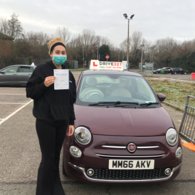 driving test pass photo of Sophia Charlemagne