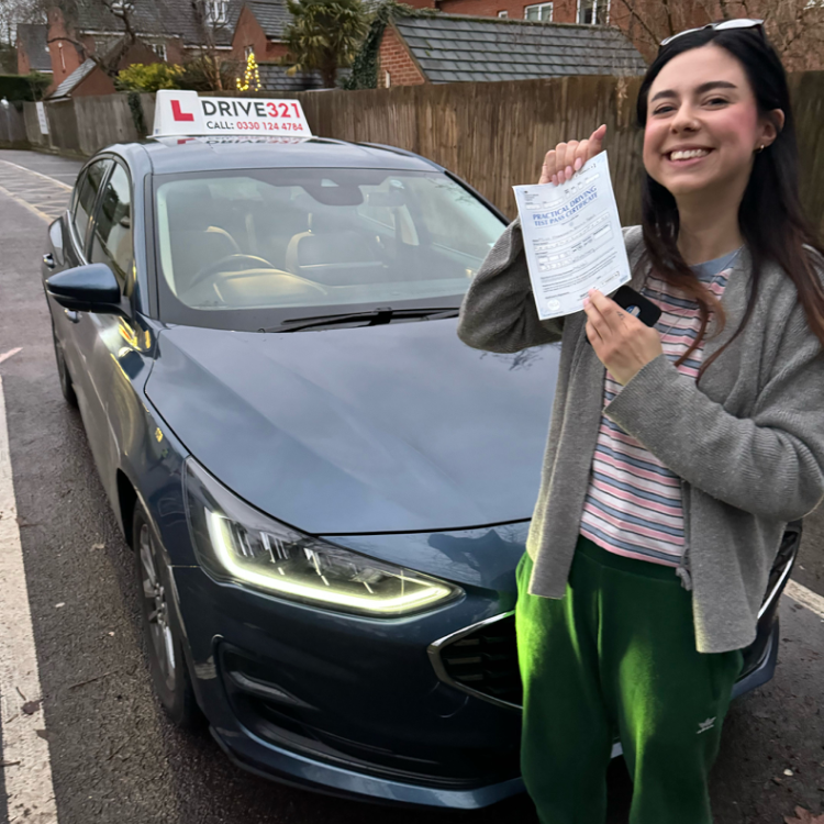 driving test pass photo of Francesca