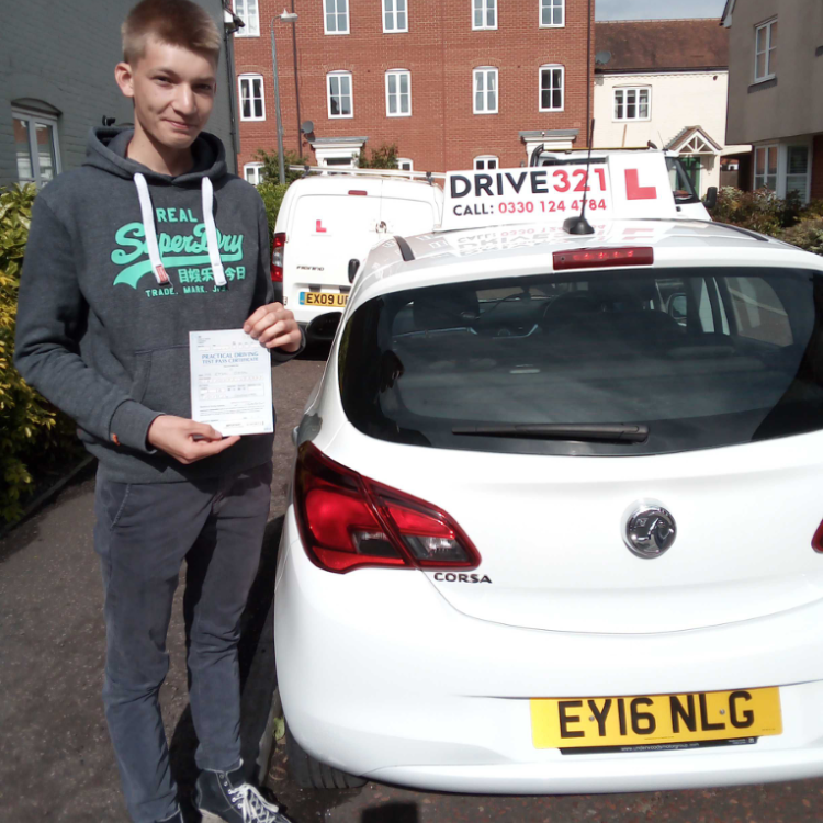 Ethan Gibson driving test pass photo of Ethan Gibson