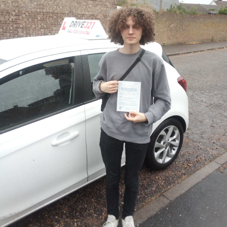driving test pass photo of Noah Garton