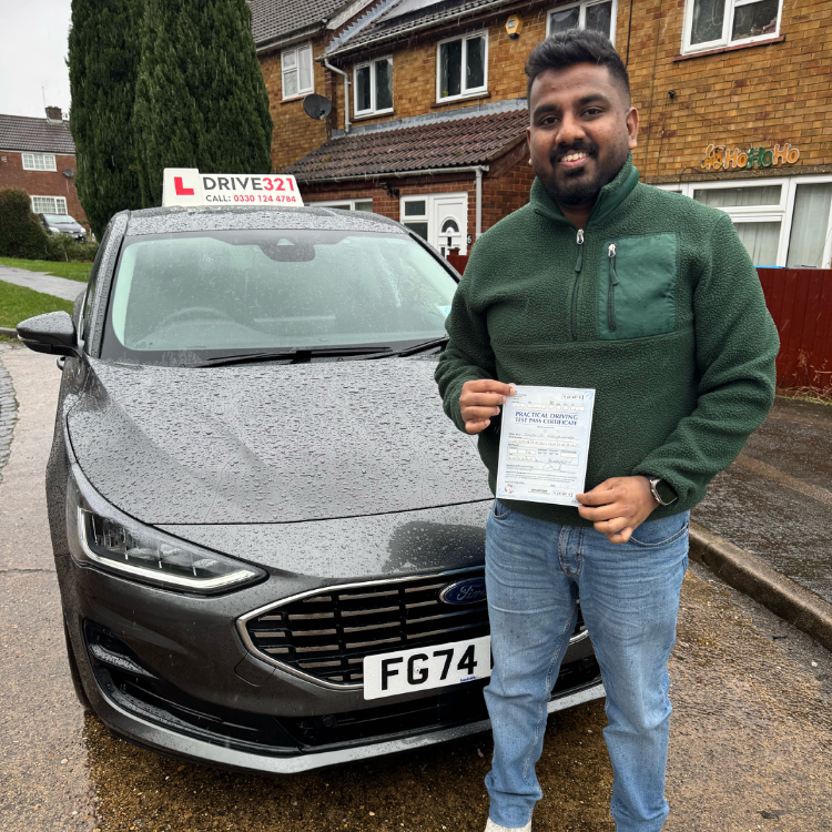 driving test pass photo of Damith Dewagiri