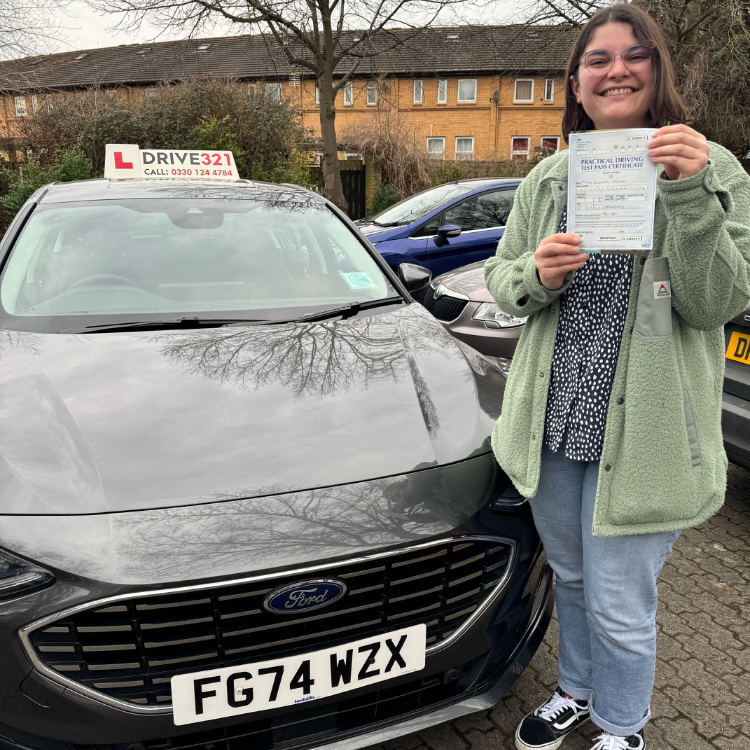 driving test pass photo of Rachel