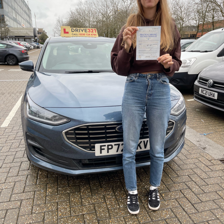 driving test pass photo of Claudia