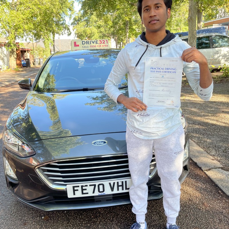 driving test pass photo of Ashley Fernandes